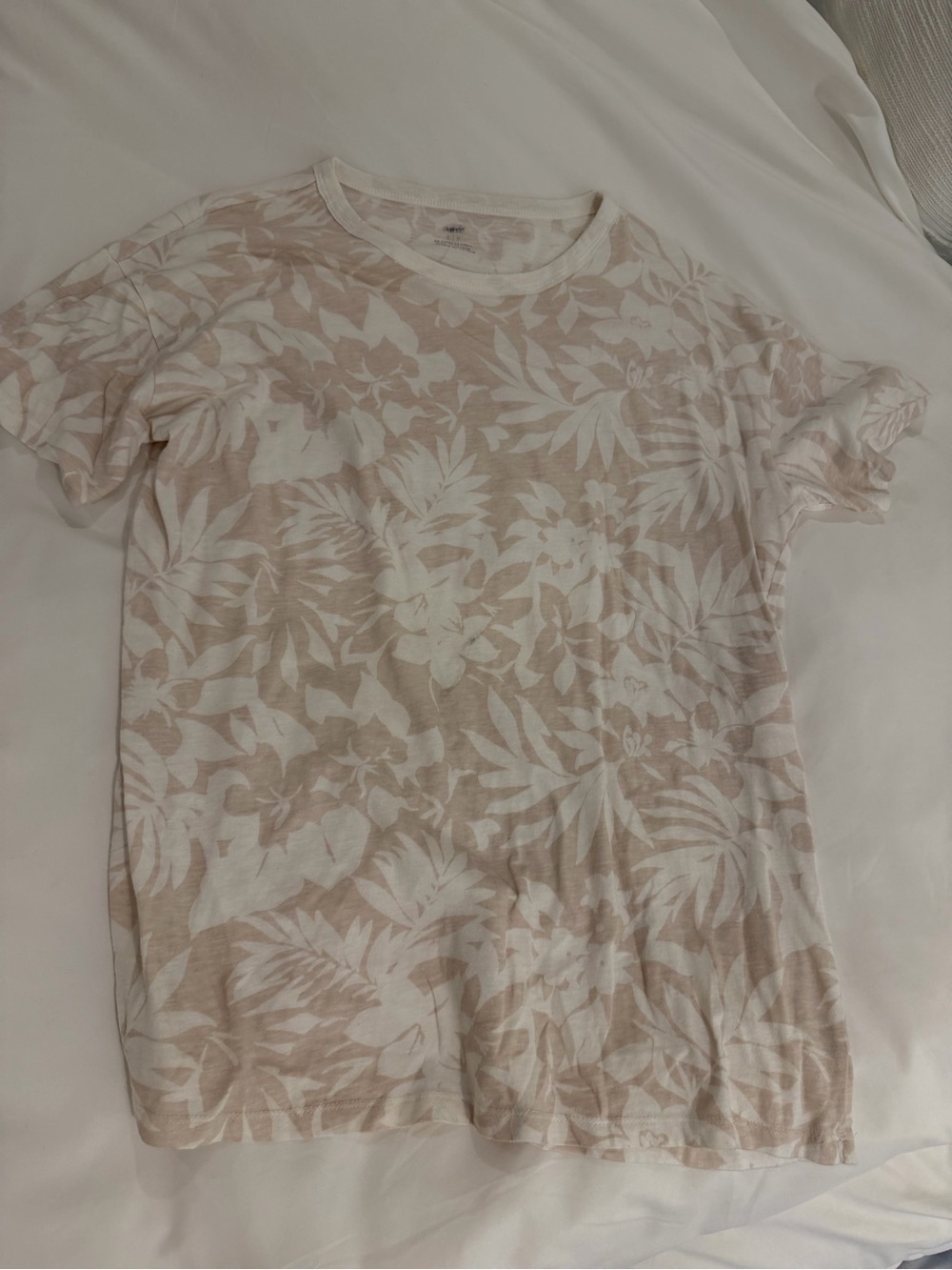 aerie Floral Crewneck Tee in Light Pink and White